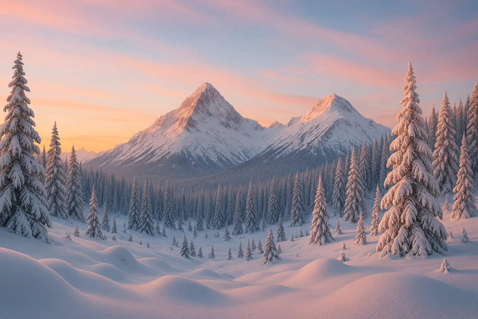Snowy mountain wilderness